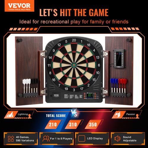 VEVOR Σετ Dartboard και ντουλάπι Ολοκληρωμένο με όλα τα αξεσουάρ Εύκολη συναρμολόγηση
