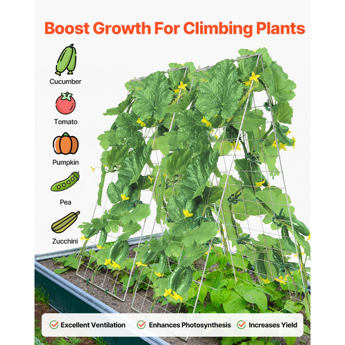 VEVOR A-Frame Cucumber Trellis 35" x 55" Πτυσσόμενο μεταλλικό καφασωτό κήπου