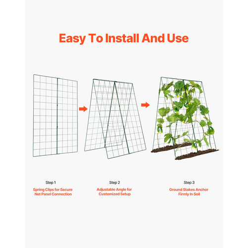 Πτυσσόμενο μεταλλικό καφασωτό κήπου VEVOR A-Frame Cucumber Trellis 46" x 32