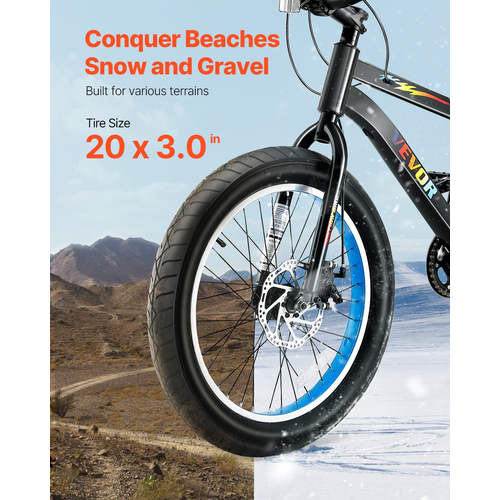 Ποδήλατο βουνού VEVOR 20" Ποδήλατο MTB Shimano Διπλό Δισκόφρενο από ανθρακούχο χάλυβα 7 ταχυτήτων
