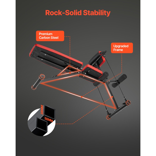 VEVOR Roman Chair Back Extension Πάγκος Hyperextension Ρυθμιζόμενο Αναδιπλούμενο Γυμναστήριο