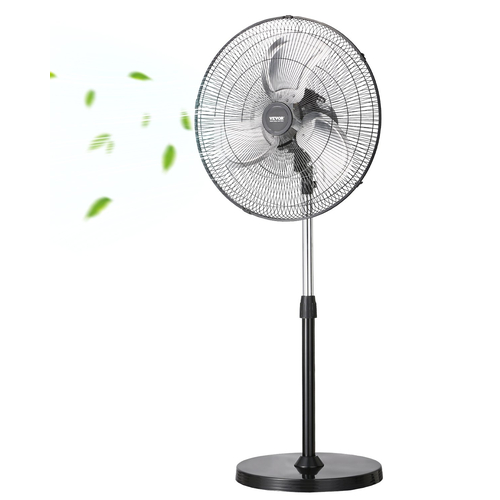 VEVOR 20" Βιομηχανικός ανεμιστήρας βάθρου 3-ταχυτήτων ταλαντούμενος ανεμιστήρας με ρυθμιζόμενο ύψος
