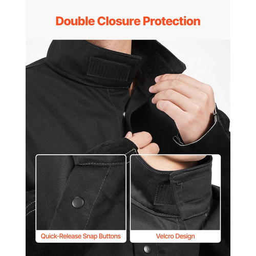 VEVOR FR Μπουφάν συγκόλλησης XXL Size Heavy Duty Δέρμα αγελάδας & 9oz FR βαμβάκι