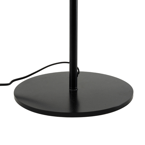GloboStar® MARIGOLD 02227 Μοντέρνο Επιτραπέζιο Φωτιστικό Τρίφωτο 3 x E27 AC220-240V IP20 - Φ36 x Υ70cm - Μαύρο Μεταλλικό με Λευκό Μπεζ Καπέλο