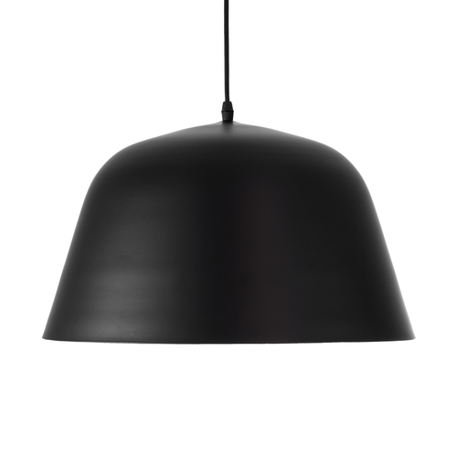 GloboStar® UPVALE 01281 Μοντέρνο Κρεμαστό Φωτιστικό Καμπάνα Μονόφωτο 1 x E27 IP20 Μαύρο & Λευκό Μέταλλο - Μ40 x Π40 x Υ24cm