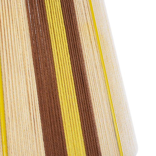 GloboStar® SALERNO 02334 Boho Κρεμαστό Φωτιστικό Πλέγμα Μονόφωτο 1 x E27 IP20 Μπεζ, Καφέ & Κίτρινο Νήμα - Μ50 x Π50 x Υ60cm