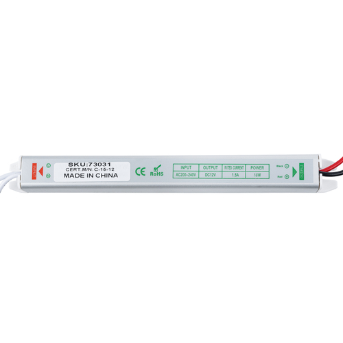 GloboStar® 73031 Μεταλλικό Τροφοδοτικό PELV Ultra Slim για Προϊόντα LED 18W 1.5A - AC 220-240V σε DC 12V - IP20 Μ1.8 x Π1.8 x Υ17.5cm - 3 Χρόνια Εγγύηση