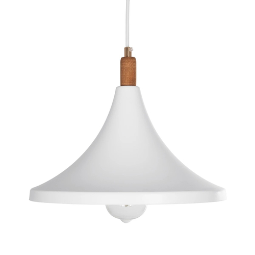 GloboStar® BELFRY 203-0076 Μοντέρνο Κρεμαστό Φωτιστικό Καμπάνα Μονόφωτο 1 x E27 IP20 Λεύκο & Χρυσό Πλαστικό - Μ29.5 x Π29.5 x Υ22cm