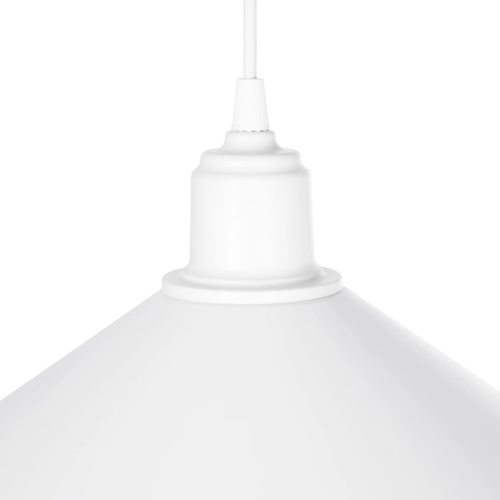 GloboStar® FERRO 203-0085 Μοντέρνο Κρεμαστό Φωτιστικό Καμπάνα Μονόφωτο 1 x E27 IP20 Λευκό Πλαστικό - Μ30 x Π30 x Υ15cm