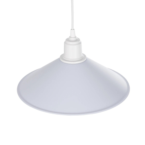GloboStar® FERRO 203-0087 Μοντέρνο Κρεμαστό Φωτιστικό Καμπάνα Μονόφωτο 1 x E27 IP20 Λευκό Πλαστικό - Μ30 x Π30 x Υ15cm