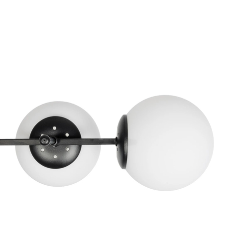 GloboStar® GLOBUS 203-0104 Μοντέρνο Φωτιστικό Οροφής Ράγα Πολύφωτο 4 x E27 IP20 Μαύρο Μέταλλο με Λευκό Γυαλί - Μ70 x Π34 x Υ15cm