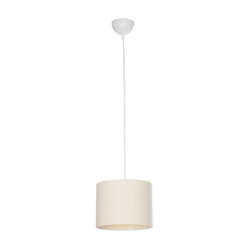 GloboStar® BLAZE 203-0106 Μοντέρνο Κρεμαστό Φωτιστικό Καπέλο Μονόφωτο 1 x E27 IP20 Μπεζ Ύφασμα - Μ22 x Π22 x Υ20cm