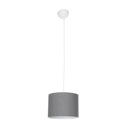 GloboStar® BLAZE 203-0108 Μοντέρνο Κρεμαστό Φωτιστικό Καπέλο Μονόφωτο 1 x E27 IP20 Γκρι Ύφασμα - Μ22 x Π22 x Υ20cm