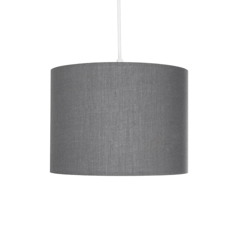 GloboStar® BLAZE 203-0108 Μοντέρνο Κρεμαστό Φωτιστικό Καπέλο Μονόφωτο 1 x E27 IP20 Γκρι Ύφασμα - Μ22 x Π22 x Υ20cm