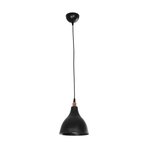 GloboStar® RADE 203-0124 Μοντέρνο Κρεμαστό Φωτιστικό Καμπάνα Μονόφωτο 1 x E27 IP20 Μαύρο με Χρυσό Πλαστικό - Μ17.5 x Π17.5 x Υ56cm