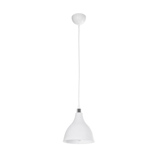 GloboStar® RADE 203-0126 Μοντέρνο Κρεμαστό Φωτιστικό Καμπάνα Μονόφωτο 1 x E27 IP20 Λευκό με Ασημί Πλαστικό - Μ17.5 x Π17.5 x Υ56cm