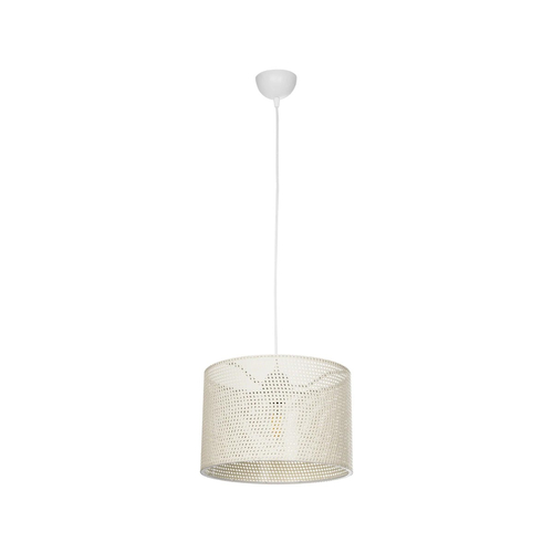 GloboStar® CLAIRIE 203-0137 Μοντέρνο Κρεμαστό Φωτιστικό Καπέλο Μονόφωτο 1 x E27 IP20 Λευκό Ύφασμα - Μ30 x Π30 x Υ93cm