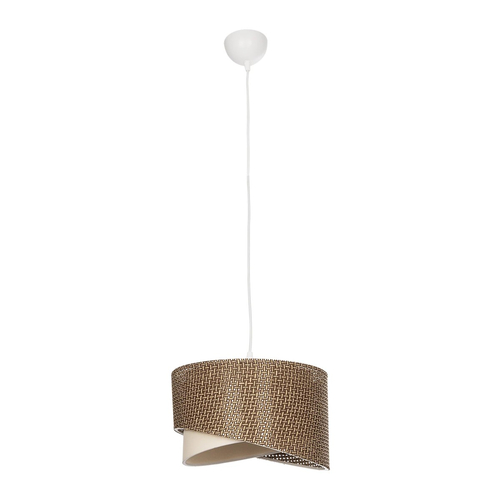 GloboStar® LILI 203-0177 Μοντέρνο Κρεμαστό Φωτιστικό Καπέλο Μονόφωτο 1 x E27 IP20 Σκούρο Καφέ & Μαύρο Ύφασμα - Μ30 x Π30 x Υ95cm