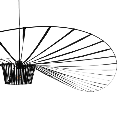 GloboStar® LUMINOVA 61468 Μοντέρνο Κρεμαστό Φωτιστικό Πλέγμα Μονόφωτο 1 x E27 IP20 Μαύρο Σχοινί με Μαύρο Σύρμα - Μ140 x Π140 x Υ34cm