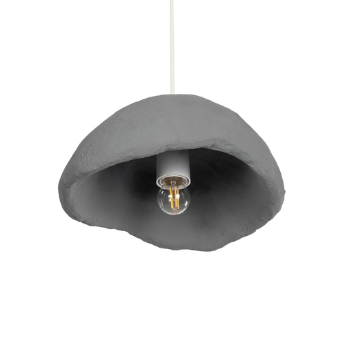 GloboStar® CONCRETE 201-0047 Μοντέρνο Κρεμαστό Φωτιστικό Καμπάνα Μονόφωτο 1 x E27 IP20 Μπεζ - Μ31 x Π29 x Υ70cm