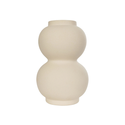 GloboStar® Artificial Garden PEARL 21265 Διακοσμητικό Κεραμικό Βάζo Μπεζ Π13 x Μ13 x Υ21cm