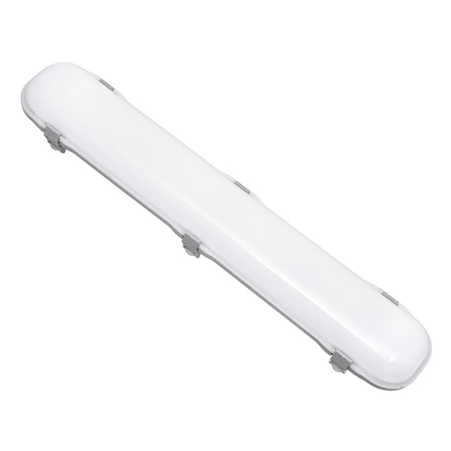 GLOBOSTAR® EMERGANO 60179 60cm Γραμμικό Βιομηχανικό Φωτιστικό Tri-Proof Τεχνολογίας Emergency με Ενσωματωμένη Μπαταρία Li-Ion 3.7V 2600mAH & Αυτονομία 3 Ώρες LED 24W 2880lm 120° AC 220-240V Αδιάβροχο IP65 Ψυχρό Λευκό 6000K - LUMILEDs SMD Chip & TÜV SÜD Driver - Γκρι με Γαλακτερό Κάλυμμα Πλαστικό PC - Μ60 x Π10.5 x Υ8cm - 5 Χρόνια Εγγύση