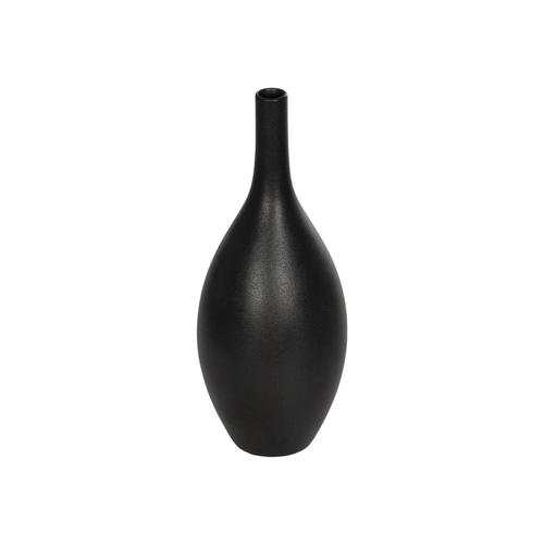 GloboStar® Artificial Garden OLRANDO 21273 Διακοσμητικό Κεραμικό Βάζo Μαύρο Π8 x Μ8 x Υ20cm