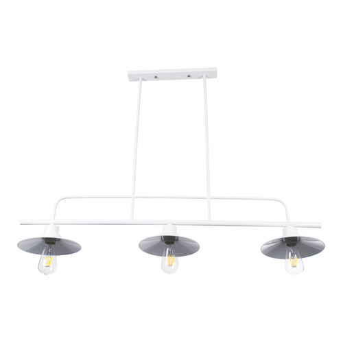 GloboStar® REGAL 01010 Vintage Φωτιστικό Οροφής Ράγα Τρίφωτο 3 x E27 IP20 Λευκό Μέταλλο - Μ110 x Π26 x Υ75cm