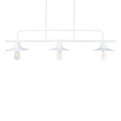 GloboStar® REGAL 01010 Vintage Φωτιστικό Οροφής Ράγα Τρίφωτο 3 x E27 IP20 Λευκό Μέταλλο - Μ110 x Π26 x Υ75cm