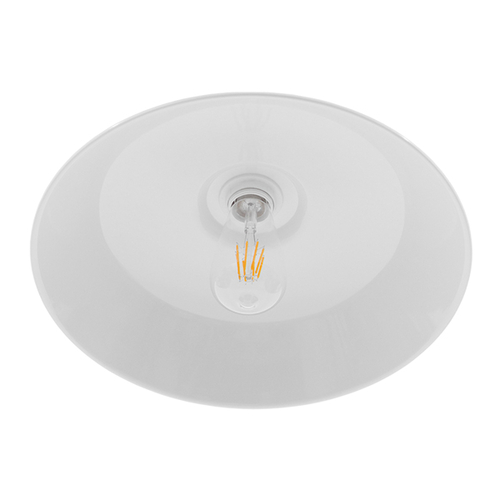 GloboStar® RAY 01043 Vintage Κρεμαστό Φωτιστικό Καμπάνα Μονόφωτο 1 x E27 IP20 Λευκό Μέταλλο - Μ36 x Π36 x Υ25cm