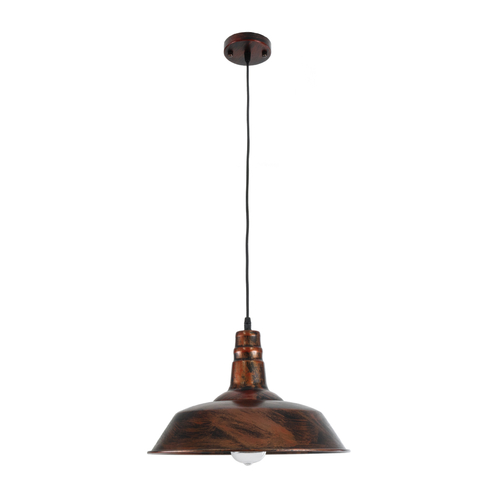 GloboStar® RAY 01046 Vintage Κρεμαστό Φωτιστικό Καμπάνα Μονόφωτο 1 x E27 IP20 Χάλκινο Μέταλλο - Μ36 x Π36 x Υ25cm