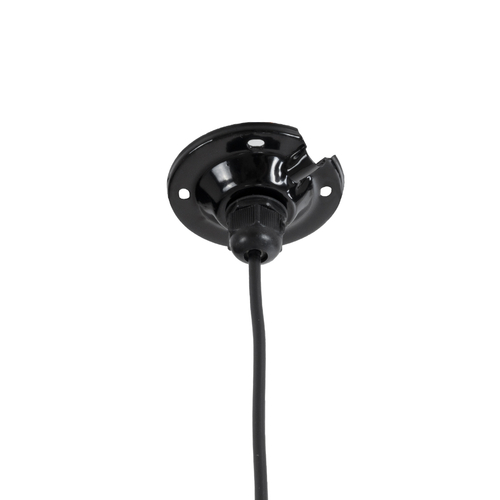 GloboStar® LOUVE 01176 Vintage Κρεμαστό Φωτιστικό Καμπάνα Μονόφωτο 1 x E27 IP20 Μαύρο & Ασημί Μέταλλο - Μ40 x Π40 x Y30cm