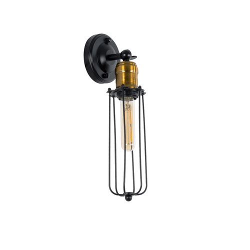 GloboStar® CATEL 01055 Vintage Επιτοίχιο Φωτιστικό Απλίκα Μονόφωτο 1 x E27 IP20 Μαύρο & Χρυσό Μέταλλο - Μ11 x Π10.5 x Υ36cm GloboStar® CATEL 01055 Vintage Επιτοίχιο Φωτιστικό Απλίκα Μονόφωτο 1 x E27 IP20 Μαύρο & Χρυσό Μέταλλο - Μ11 x Π10.5 x Υ36cm