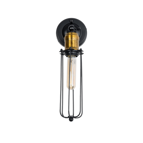 GloboStar® CATEL 01055 Vintage Επιτοίχιο Φωτιστικό Απλίκα Μονόφωτο 1 x E27 IP20 Μαύρο & Χρυσό Μέταλλο - Μ11 x Π10.5 x Υ36cm GloboStar® CATEL 01055 Vintage Επιτοίχιο Φωτιστικό Απλίκα Μονόφωτο 1 x E27 IP20 Μαύρο & Χρυσό Μέταλλο - Μ11 x Π10.5 x Υ36cm