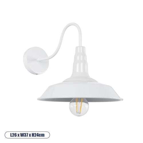 GloboStar® SORD 01066 Vintage Επιτοίχιο Φωτιστικό Απλίκα Μονόφωτο 1 x E27 IP20 Λευκό Μέταλλο - Μ26 x Π37 x Υ24cm GloboStar® SORD 01066 Vintage Επιτοίχιο Φωτιστικό Απλίκα Μονόφωτο 1 x E27 IP20 Λευκό Μέταλλο - Μ26 x Π37 x Υ24cm