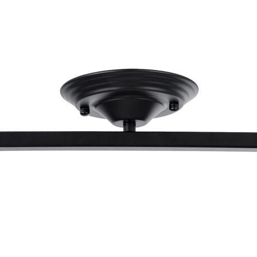 GloboStar® HOLLYWOOD 01154 Vintage Φωτιστικό Οροφής Ράγα Δίφωτο 2 x E27 IP20 Μαύρο Μέταλλο - Μ45 x Π15 x Υ40cm