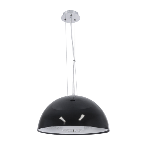 GloboStar® SERENIA 01151 Μοντέρνο Κρεμαστό Φωτιστικό Καμπάνα Μονόφωτο 1 x E27 IP20 Μαύρο & Άσπρο Γύψο - Μ40 x Π40 x Υ20cm