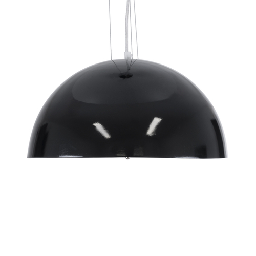 GloboStar® SERENIA 01151 Μοντέρνο Κρεμαστό Φωτιστικό Καμπάνα Μονόφωτο 1 x E27 IP20 Μαύρο & Άσπρο Γύψο - Μ40 x Π40 x Υ20cm