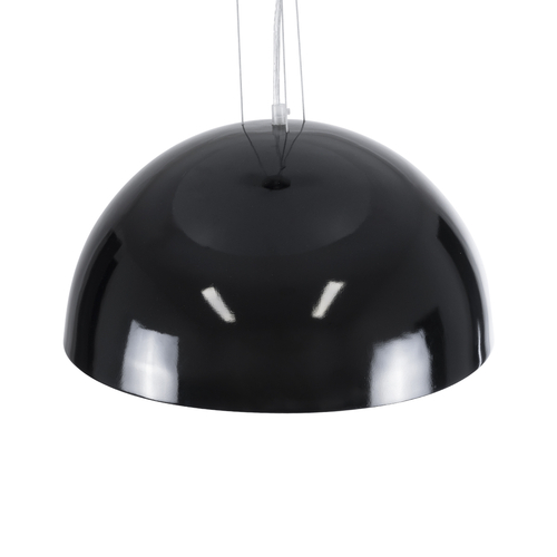 GloboStar® SERENIA 01151 Μοντέρνο Κρεμαστό Φωτιστικό Καμπάνα Μονόφωτο 1 x E27 IP20 Μαύρο & Άσπρο Γύψο - Μ40 x Π40 x Υ20cm