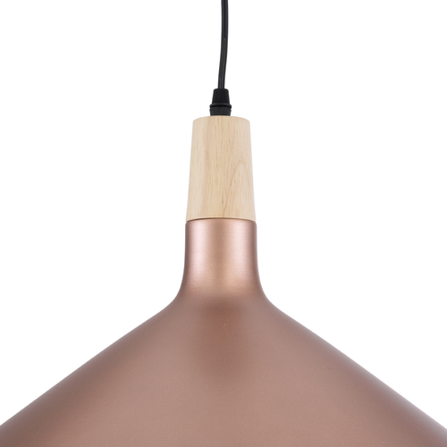 GloboStar® FERCLA 01223 Μοντέρνο Κρεμαστό Φωτιστικό Καμπάνα Μονόφωτο 1 x E27 IP20 Χάλκινο & Λευκό Μέταλλο - Μ40 x Π40 x Υ30cm