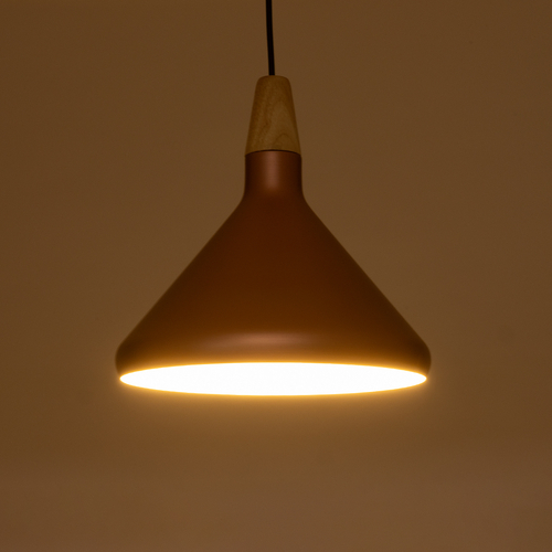 GloboStar® FERCLA 01224 Μοντέρνο Κρεμαστό Φωτιστικό Καμπάνα Μονόφωτο 1 x E27 IP20 Χάλκινο & Λευκό Μέταλλο - Μ27 x Π27 x Υ25cm