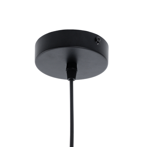 GloboStar® RUHIEL 01234 Μοντέρνο Κρεμαστό Φωτιστικό Καμπάνα Μονόφωτο 1 x E27 IP20 Μαύρο Μέταλλο με Μπεζ Ξύλο - Μ18 x Π18 x Υ12cm