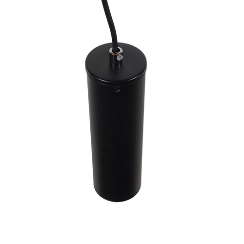 GloboStar® CANNON 01275 Μοντέρνο Κρεμαστό Φωτιστικό Κύλινδρος Μονόφωτο 1 x GU10 Μαύρο Μέταλλο - Μ6 x Π6 x Y20cm