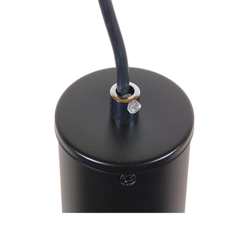 GloboStar® CANNON 01275 Μοντέρνο Κρεμαστό Φωτιστικό Κύλινδρος Μονόφωτο 1 x GU10 Μαύρο Μέταλλο - Μ6 x Π6 x Y20cm