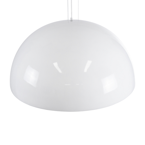 GloboStar® SERENIA 01273 Μοντέρνο Κρεμαστό Φωτιστικό Καμπάνα Μονόφωτο 1 x E27 IP20 Λευκό Μέταλλο με Λευκό Γύψο - Μ90 x Π90 x Y40cm