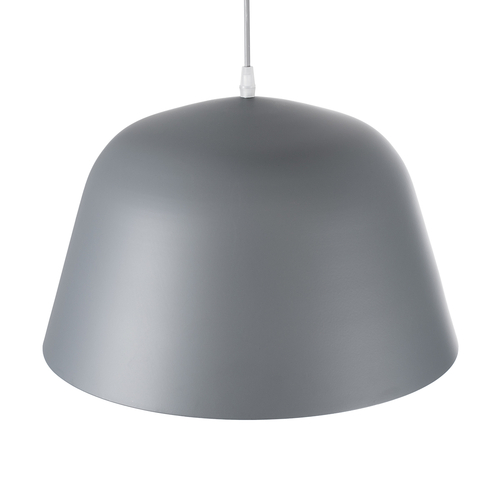 GloboStar® UPVALE 01282 Μοντέρνο Κρεμαστό Φωτιστικό Καμπάνα Μονόφωτο 1 x E27 IP20 Γκρί & Λευκό Μέταλλο - Μ40 x Π40 x Υ24cm