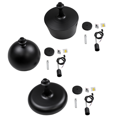 GloboStar® ROCKFORD 01287 Μοντέρνο Κρεμαστό Φωτιστικό Καμπάνα Τρίφωτο 3 x E27 IP20 Μαύρο & Χρυσό Μέταλλο - Μ86 x Π86 x Υ30cm