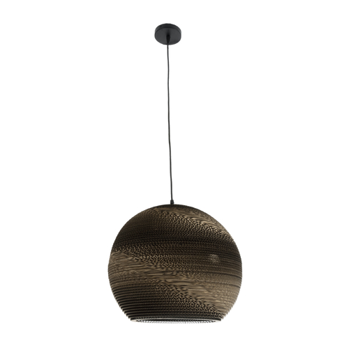GloboStar® SANTORINI 01289 Boho Κρεμαστό Φωτιστικό Μπάλα Μονόφωτο 1 x E27 IP20 3D Καφέ Χαρτί - Μ40 x Π40 x Y34cm