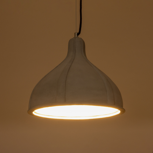 GloboStar® TRIBECA 01326 Μοντέρνο Κρεμαστό Φωτιστικό Καμπάνα Μονόφωτο 1 x E27 IP20 Γκρι Τσιμέντο - Μ30 x Π30 x Υ27cm