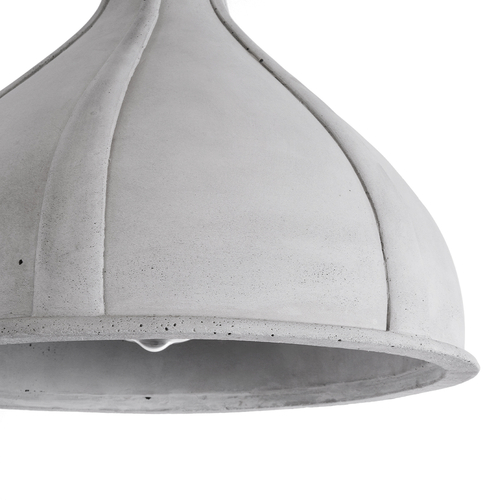 GloboStar® TRIBECA 01326 Μοντέρνο Κρεμαστό Φωτιστικό Καμπάνα Μονόφωτο 1 x E27 IP20 Γκρι Τσιμέντο - Μ30 x Π30 x Υ27cm
